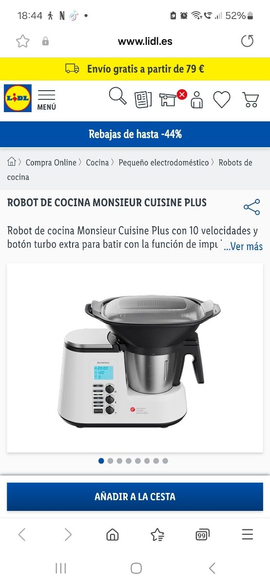 Robot Cocina Monsieur Cuisine Plus diciembre 2019.