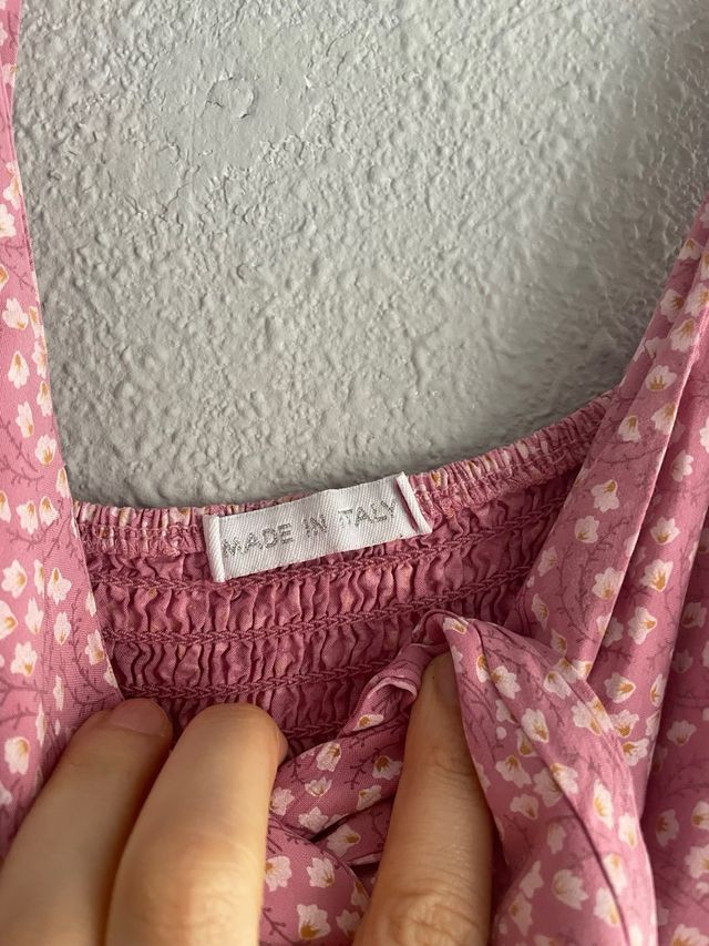 Vestido boho rosa largo