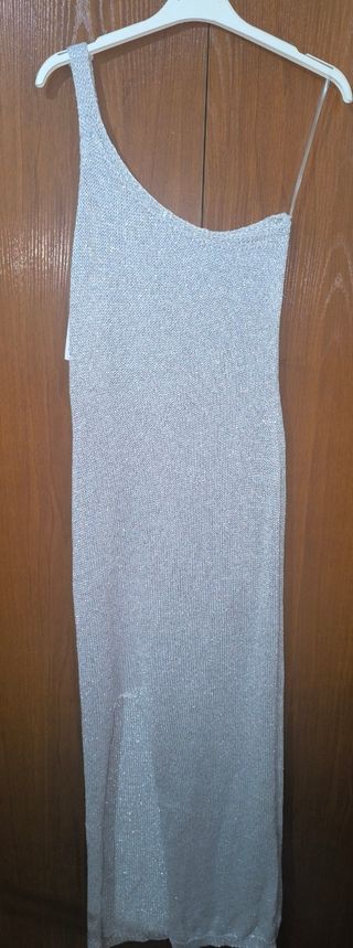 Vestido plata calado- Talla única