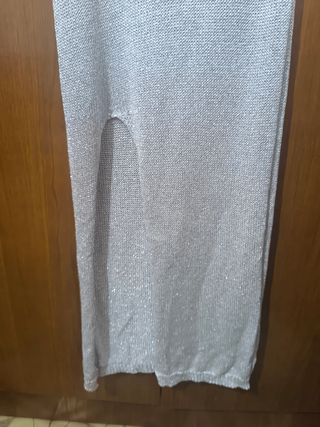 Vestido plata calado- Talla única
