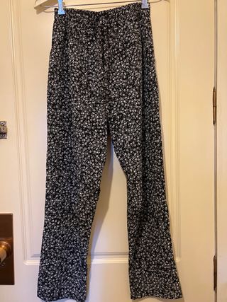 Pantalón estampado mujer - blanco y negro