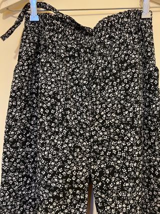 Pantalón estampado mujer - blanco y negro