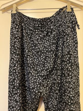 Pantalón estampado mujer - blanco y negro