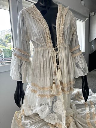 Vestido boho chic blanco roto