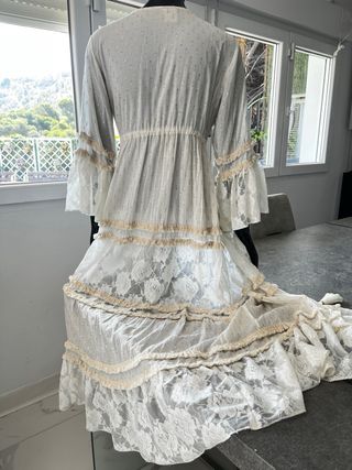 Vestido boho chic blanco roto