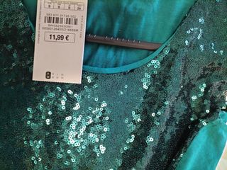 Top lentejuelas verde azulado Nuevo, ideal 
fiesta