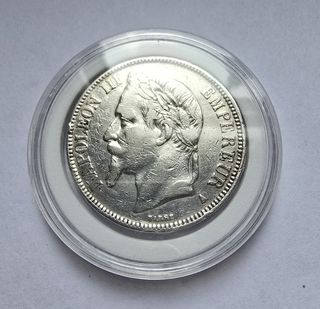 5 Franchi Argento Francia 1867 KM#799