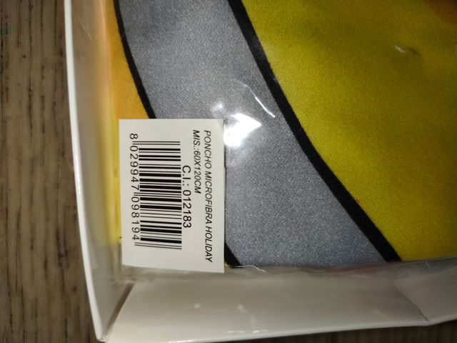 Poncho microfibra bimbo 60x120