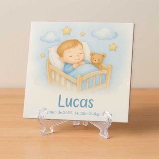 Recuerdo nacimiento bebé - Azulejo personalizado