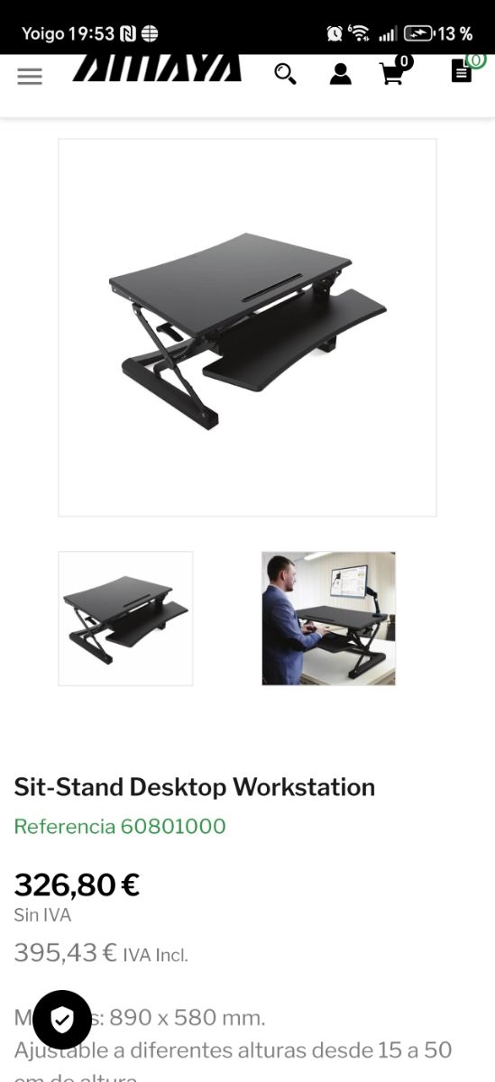 Scrivania regolabile - Nero