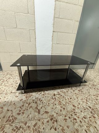 Mesa centro cristal negro - moderna