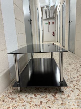 Mesa centro cristal negro - moderna
