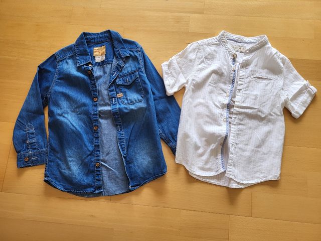 Pack 2 camisas niño 5 años - Azul y blanca