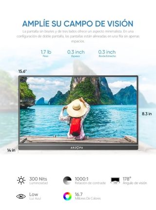 Monitor ARZOPA S1 - Pantalla blanca