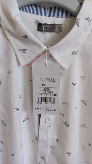 Camisa niño 16 años - avión - Canadá House