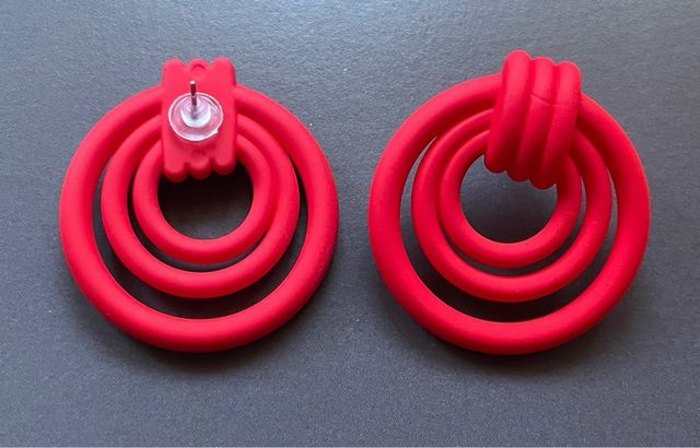Pendientes circulos rojos