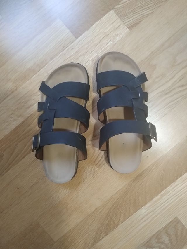 Sandalias mujer talla 38 - negras y verdes