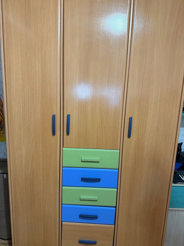 Armario juvenil 3 puertas - azul