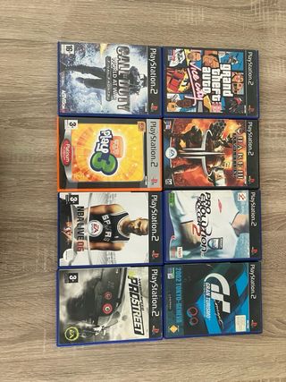 PS2 Slim (PlayStation 2) Plata y juegos