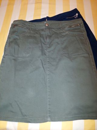 3 Faldas Thierry Armand - burdeos, Verde y azul ma