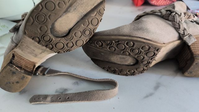 Botines ante tsupé/beige, nuevos. 36/37