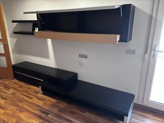 Mueble TV salón - Negro/Marrón