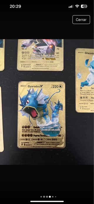 5 cartas Pokémon doradas