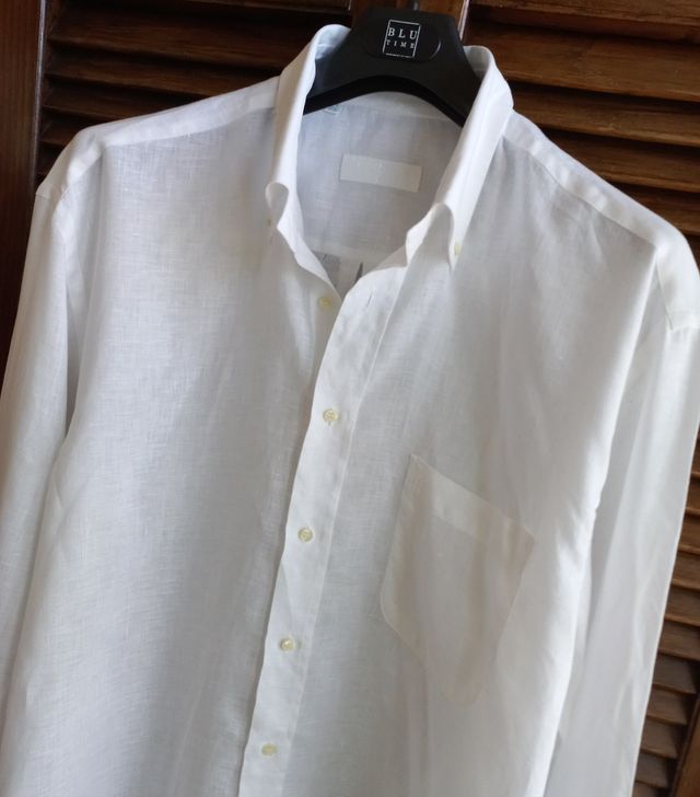 Camicia lino bianco uomo