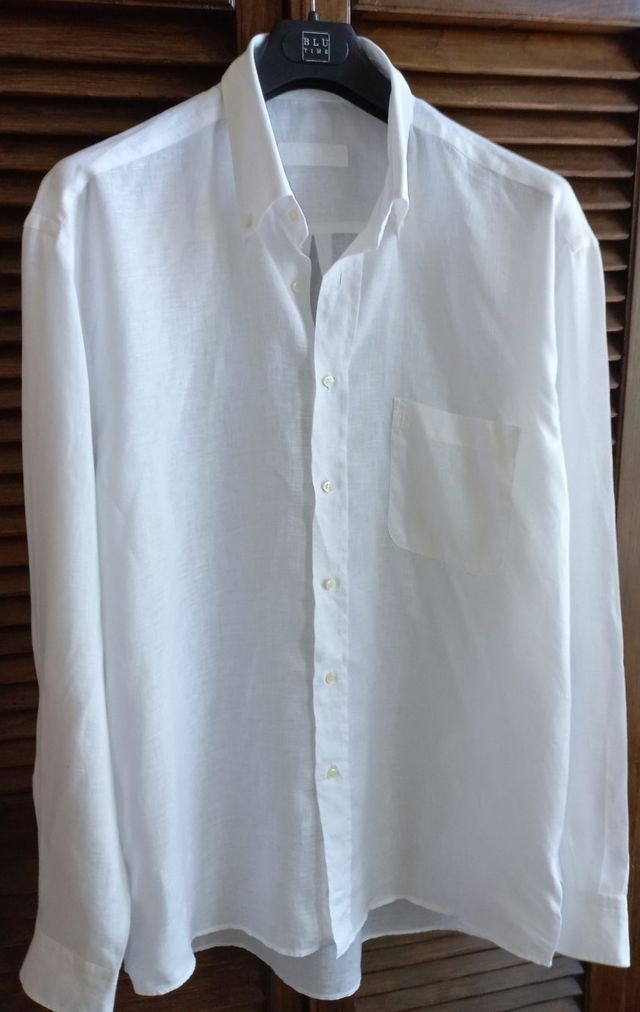 Camicia lino bianco uomo