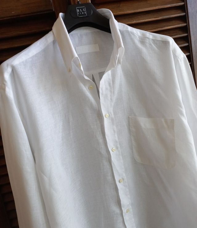 Camicia lino bianco uomo
