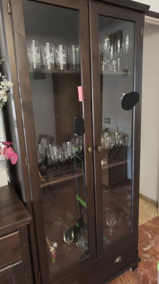Vitrina vintage madera maciza 89 x 192 cm
