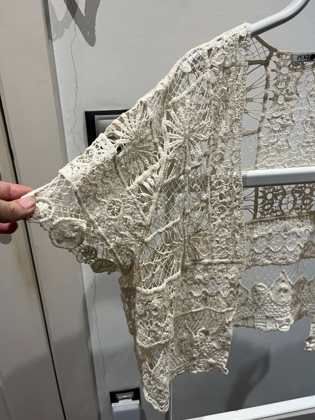 Chaqueta PUNTO ROMA beige ganchillo