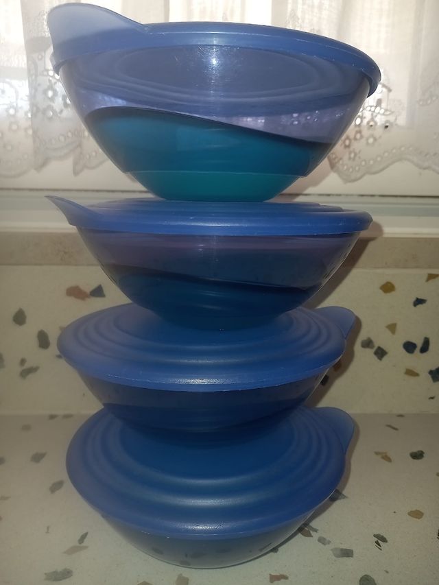 3 Ciotole Tupperware con coperchio