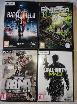 Juegos PC: Battlefield 3, Sniper, Arma, CoD
