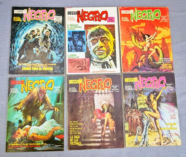 Lote IV, 6 cómics Dossier Negro años 70
