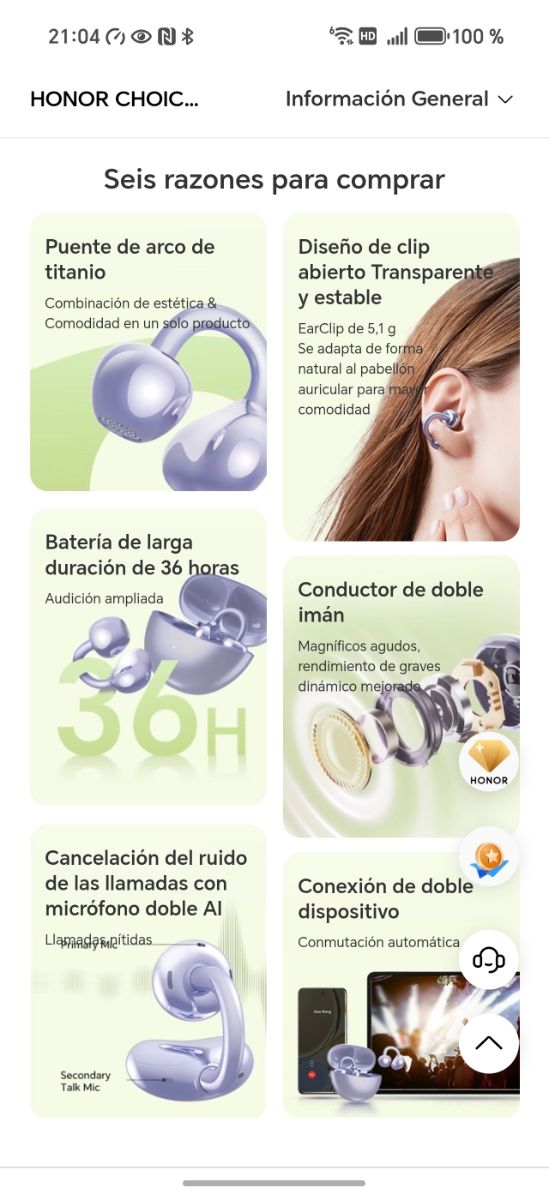 Honor Choice Earbuds Clip - Auriculares