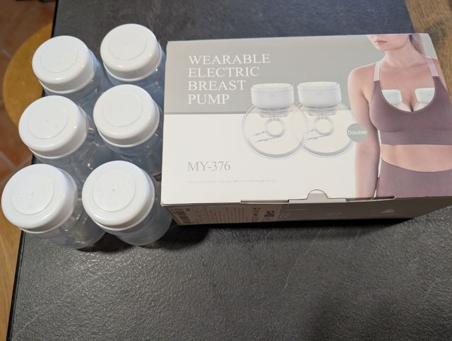 Sacaleches eléctrico doble MY-376 + 6 botes