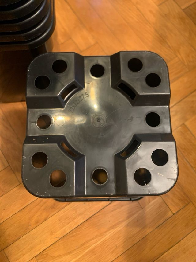 12 Macetas Plásticas Negras