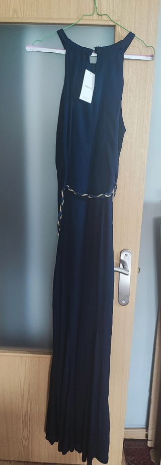 Vestido largo azul marino