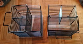 2 Servilleteros Metálicos Negros