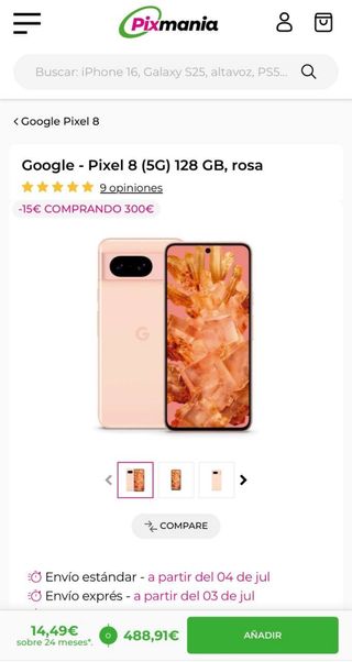 Google Pixel 8 5G 128GB Rosa dorado de Segunda mano por 280 EUR en