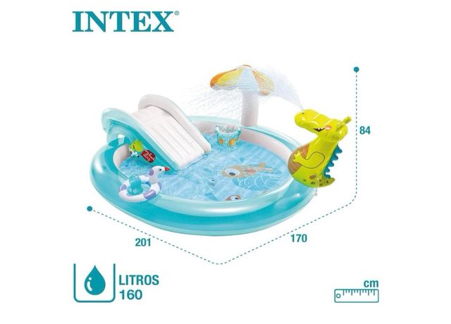 Piscina infantil hinchable con tobogán