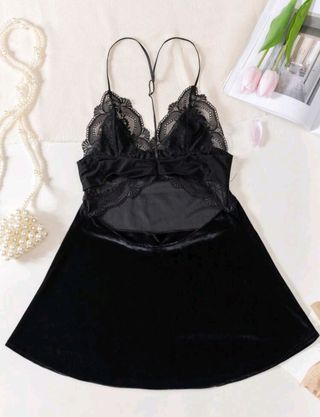 Vestido lencería negro - elegante