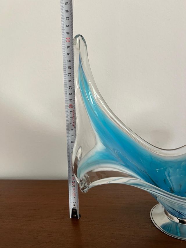 Pieza decorativa de cristal soplado estilo Murano