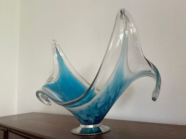 Pieza decorativa de cristal soplado estilo Murano