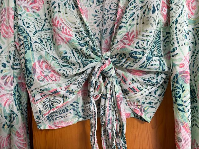 Blusa boho chic - Verde y Rosa