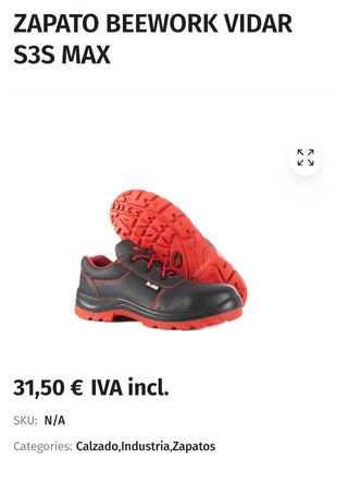 Zapatos seguridad Be9work - negros y rojos