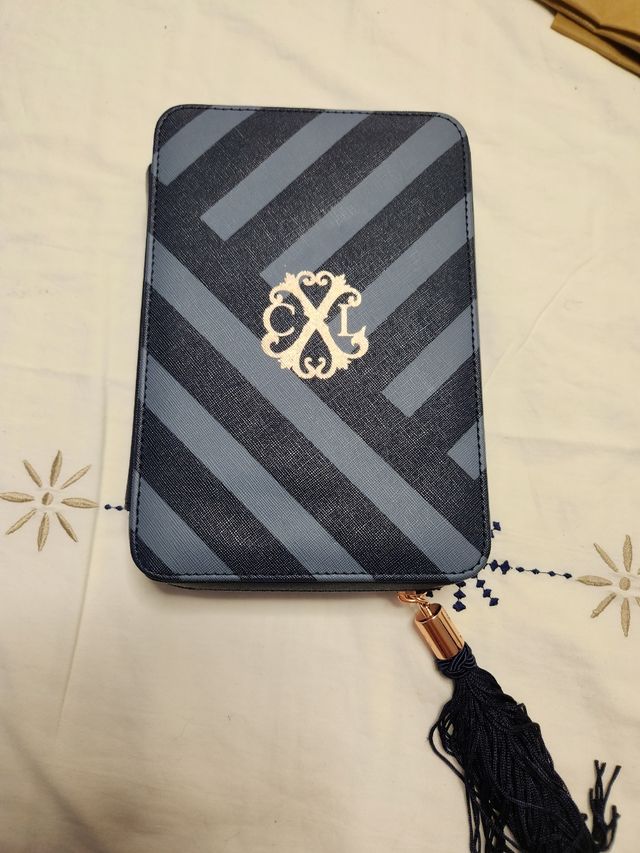 Estuche brochas maquillaje azul