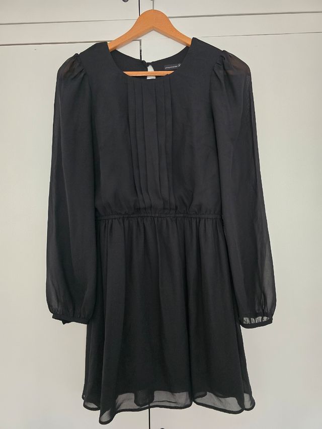 Vestido negro manga larga talla S o 36