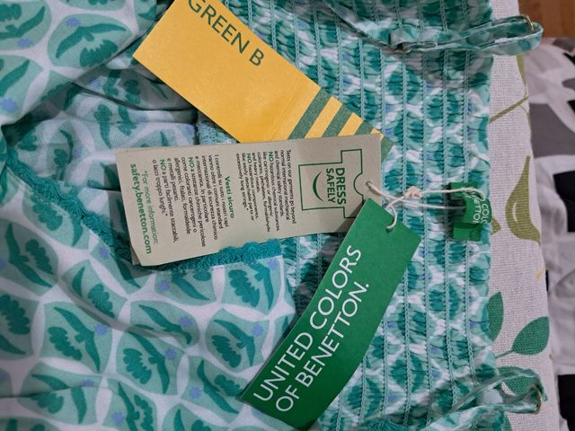 Vestido largo turquesa con estampado